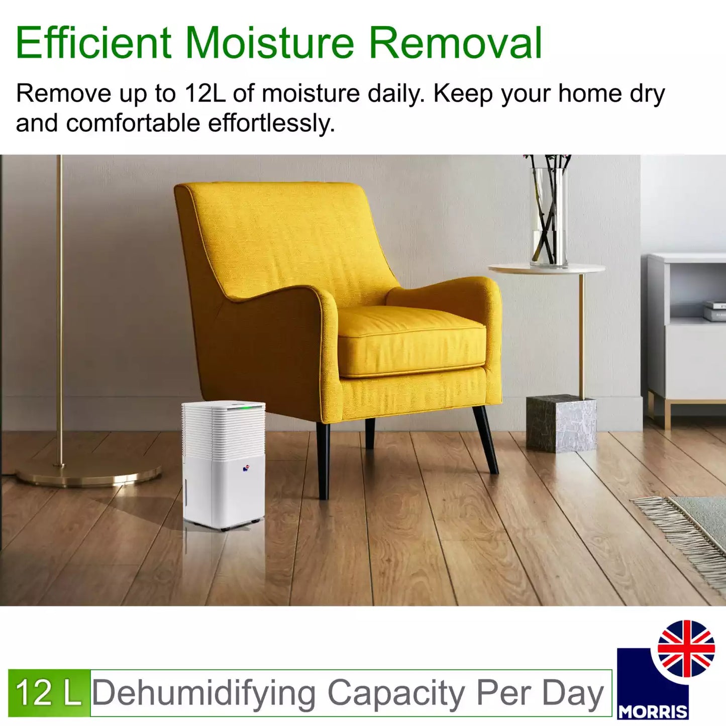 Morris 12L Quiet Dehumidifier