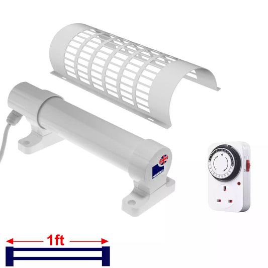 Morris 1ft small tube heater set with guard and timer