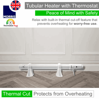 Morris 1ft Tubular Heater With Thermostat - Slimline 55 Watts