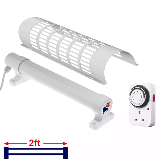 Morris 2ft tube heater with guard and timer