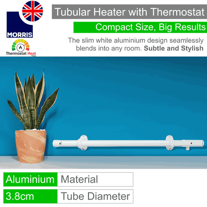 Morris 2ft Tubular Heater With Thermostat - Slimline 90 Watts