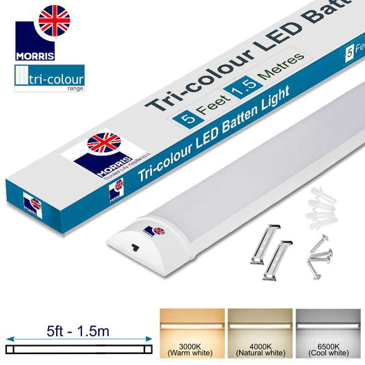 Morris 5ft Batten Lights LED Tri-Colour (3CCT Lighting)