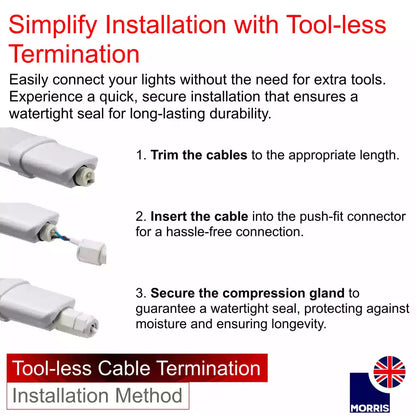 Morris Batten Lights LED for Outdoor IP65 Weatherproof 4ft 18W (Heavy Duty)
