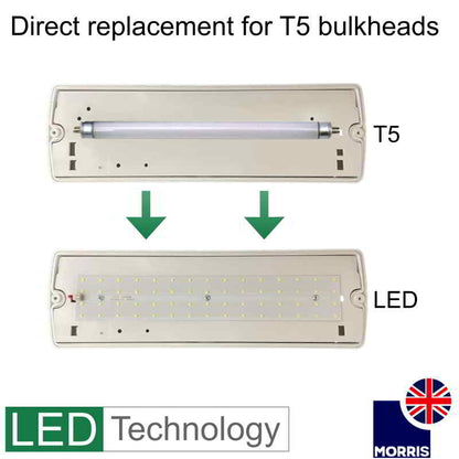 Morris LED Emergency Light Bulkhead Exit