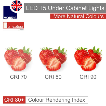 Morris LED T5 Under Cabinet Lights Tri-Colour (3CCT) Connectable 550mm (Twin Pack)