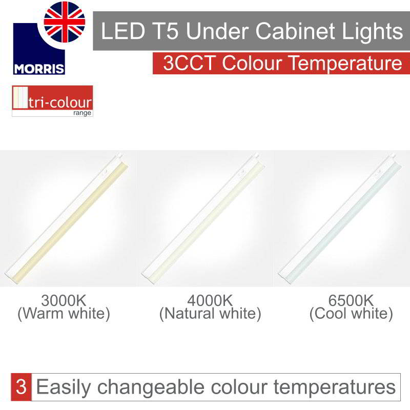 Morris LED T5 Under Cabinet Lights Tri-Colour (3CCT) Connectable 550mm