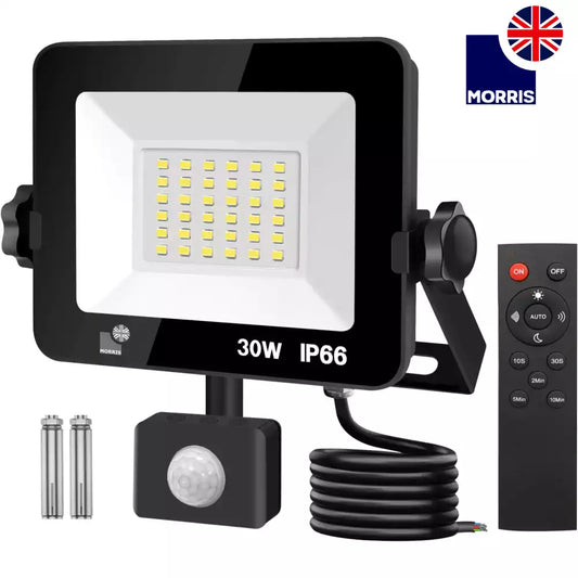 Morris Remote Control LED PIR floodlight (Motion Sensor) - 30w