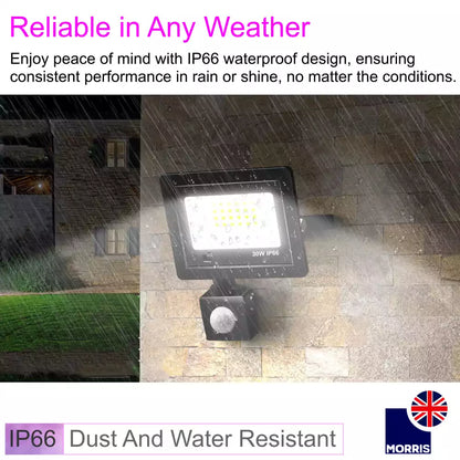 Morris Remote Control LED PIR floodlight (Motion Sensor) - 30w