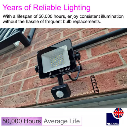 Morris Remote Control LED PIR floodlight (Motion Sensor) - 30w