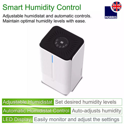 Morris 12L quietest dehumidifier with smart humidity control