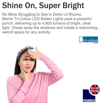 Morris 4ft Tri-Colour LED Light Battens (3CCT Lighting)