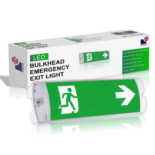 LED Emergency Light Bulkhead Exit | MorrisDirect.co.uk