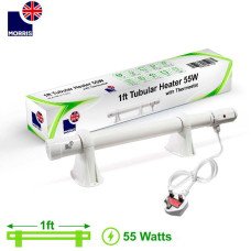 Morris 1ft Tubular Heater With Thermostat - Slimline 55 Watts