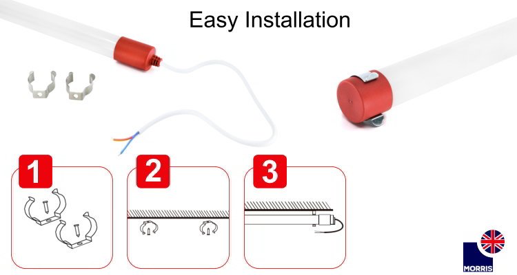 Morris 2ft coloured indoor & outdoor lights LED T8 easy installation