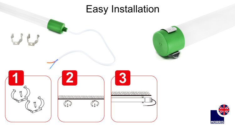 Morris 5ft indoor & outdoor coloured lights LED T8 easy installation