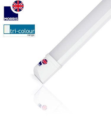 Morris 4ft Tri-Colour LED light battens 3CCT lighting with a sleek design