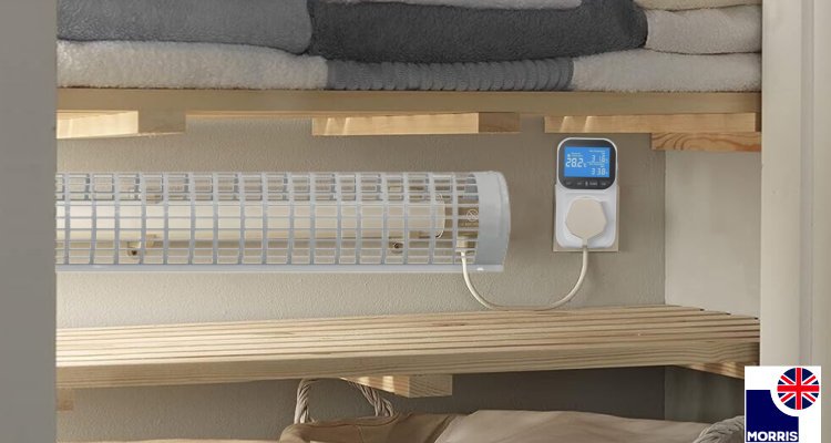 Morris 1ft electric tube heaters set with guard and thermostat