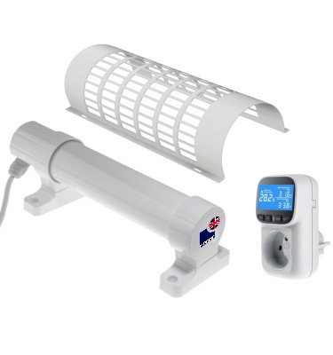 Morris 1ft electric tube heaters set with guard and thermostat